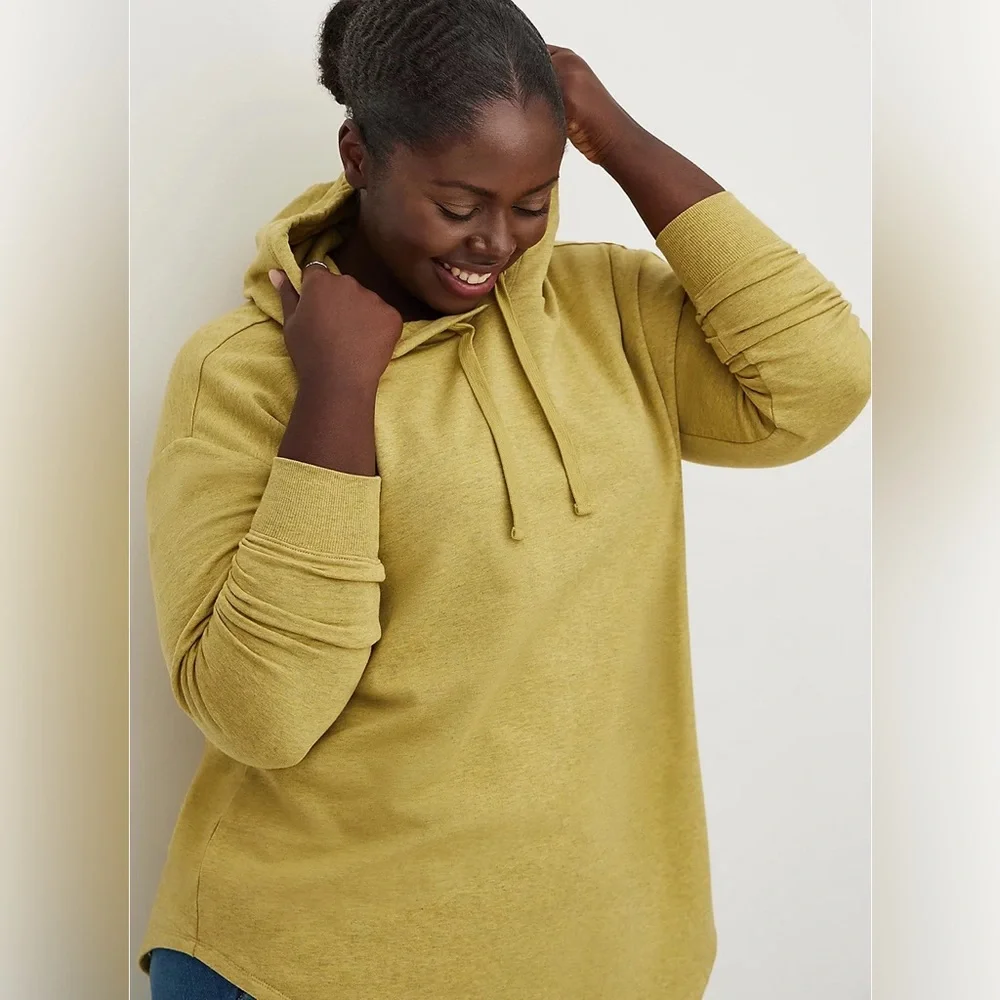 Torrid Relaxed Ultra Soft Fleece Drop Shoulder Hoodie Pea Green Yellow Size 1X - Picture 9 of 9
